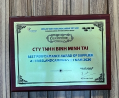 Bình Minh Tải - Best Performance Award of Supplier at FrieslandCampina Vietnam